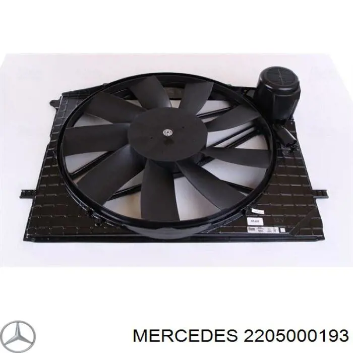 2205000193 Mercedes difusor de radiador, ventilador de refrigeración, condensador del aire acondicionado, completo con motor y rodete