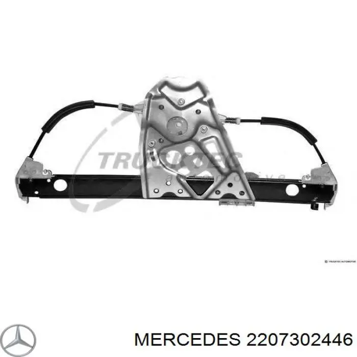 2207302446 Mercedes mecanismo de elevalunas, puerta trasera derecha