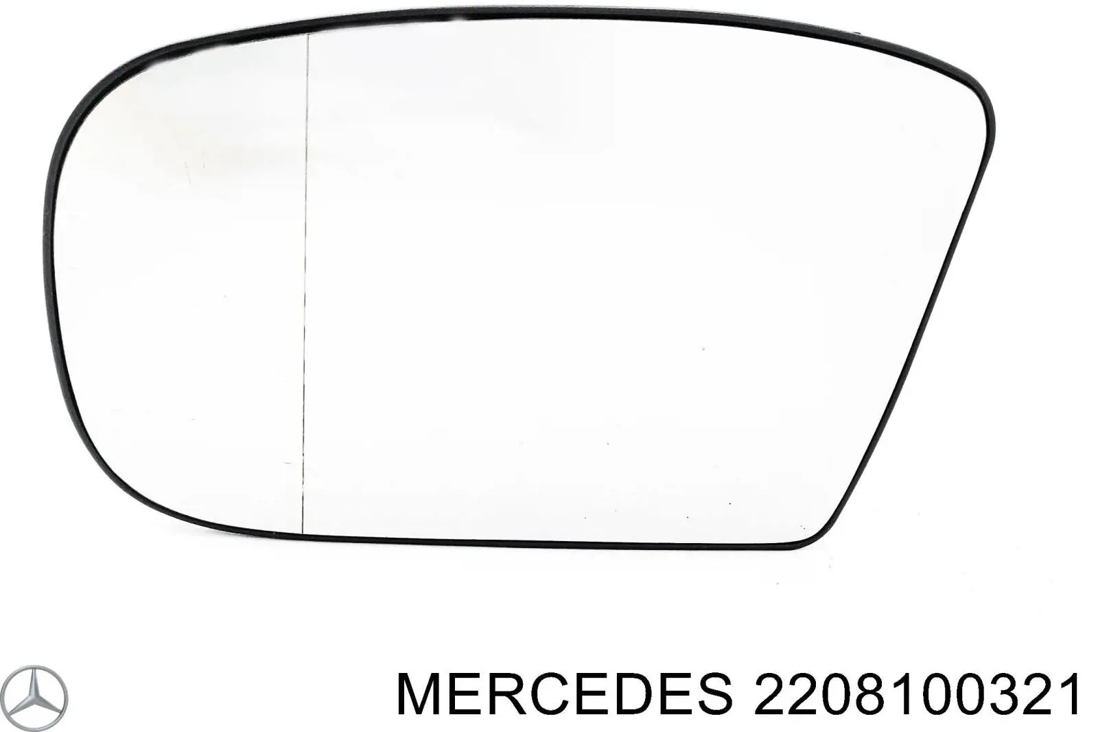 220 810 03 21 Mercedes cristal de espejo retrovisor exterior izquierdo