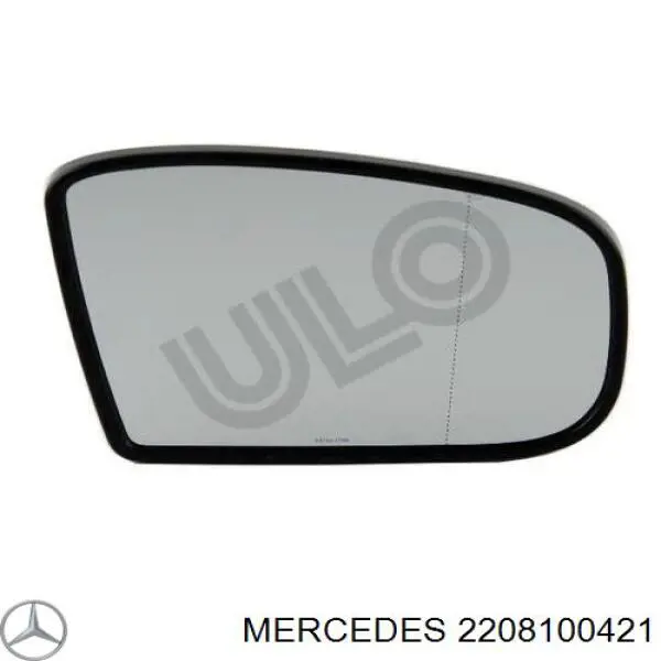 2208100421 Mercedes cristal de espejo retrovisor exterior derecho