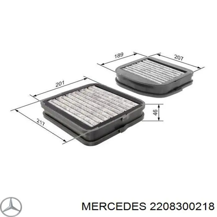 2208300218 Mercedes filtro de habitáculo