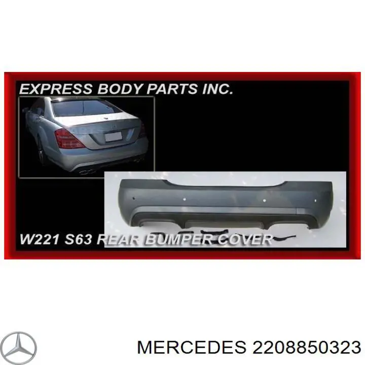 2208850323 Mercedes cobertura de parachoques, enganche de remolque, delantera