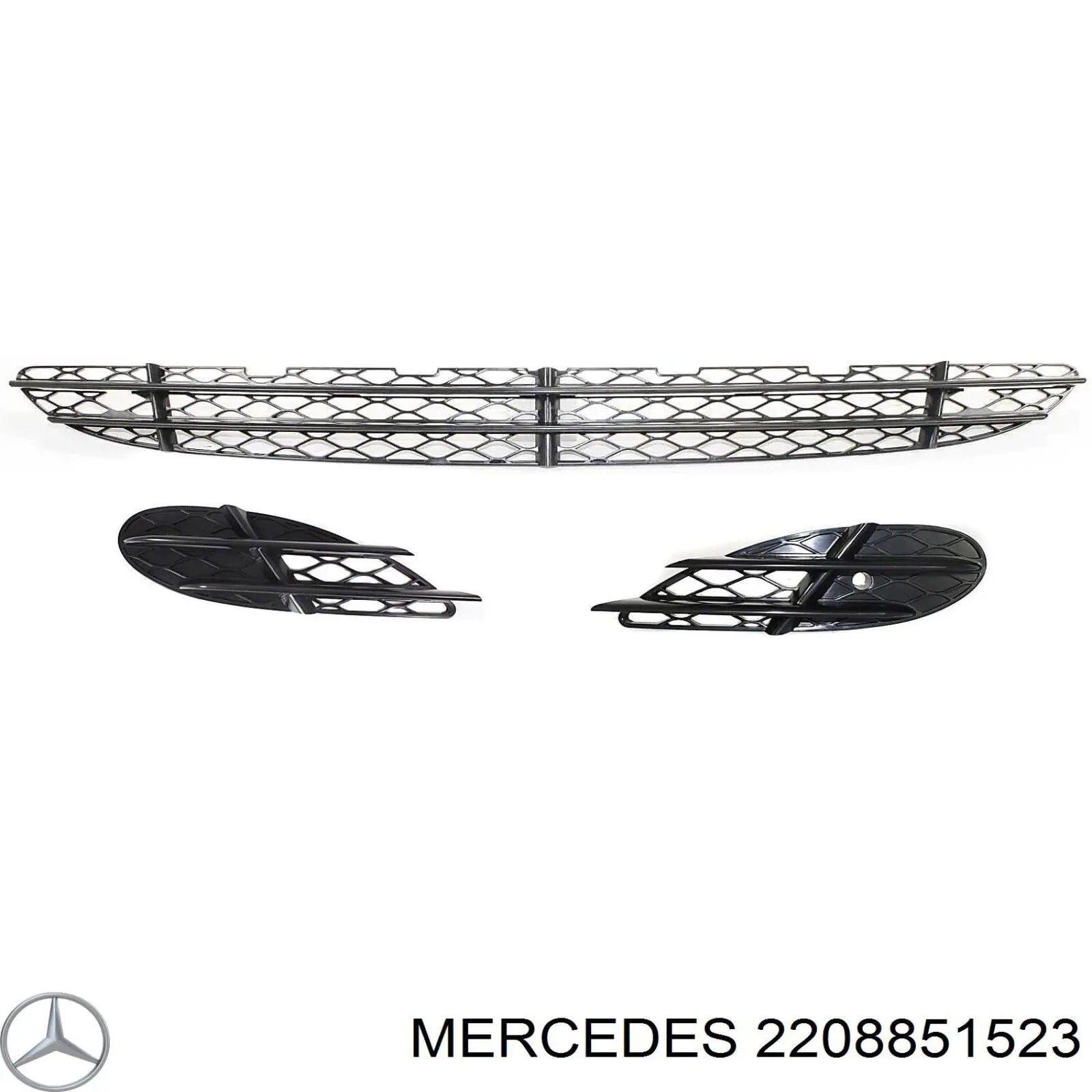 2208851523 Mercedes rejilla de ventilación, parachoques trasero, central