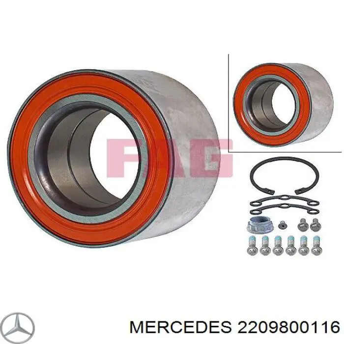 2209800116 Mercedes cojinete de rueda trasero