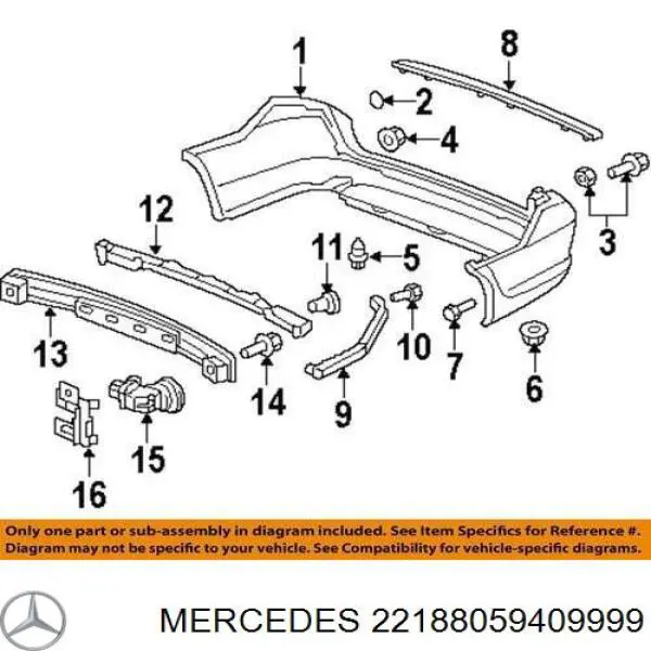 2218805940 Mercedes parachoques delantero