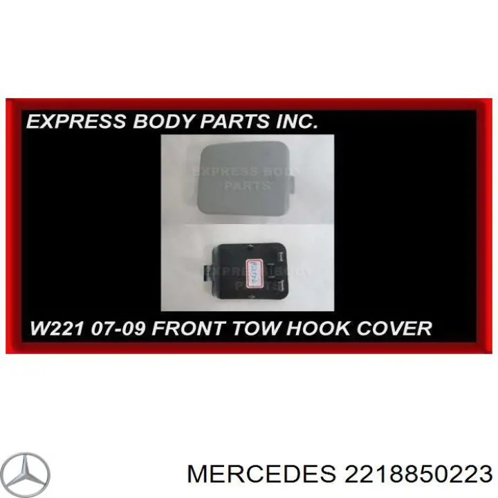 2218850223 Mercedes cobertura de parachoques, enganche de remolque, delantera