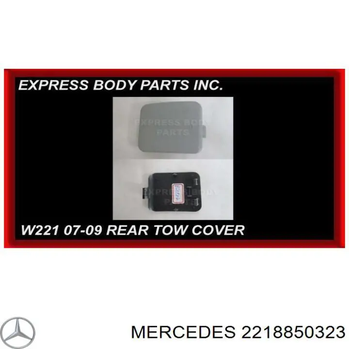 2218850323 Mercedes cobertura de parachoques, enganche de remolque, trasera