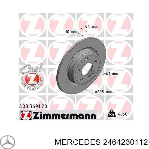 Comprar 2464230112 Mercedes Disco de freno trasero