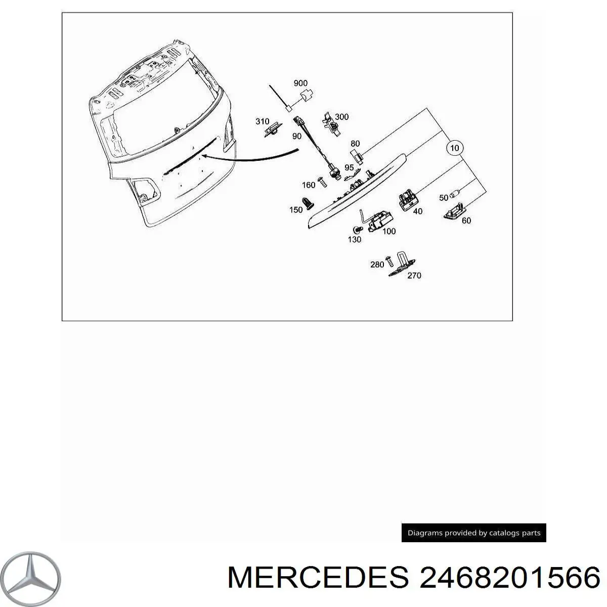 Lampara de matricula Mercedes A246820156664 precio, desde 30,99 EUR