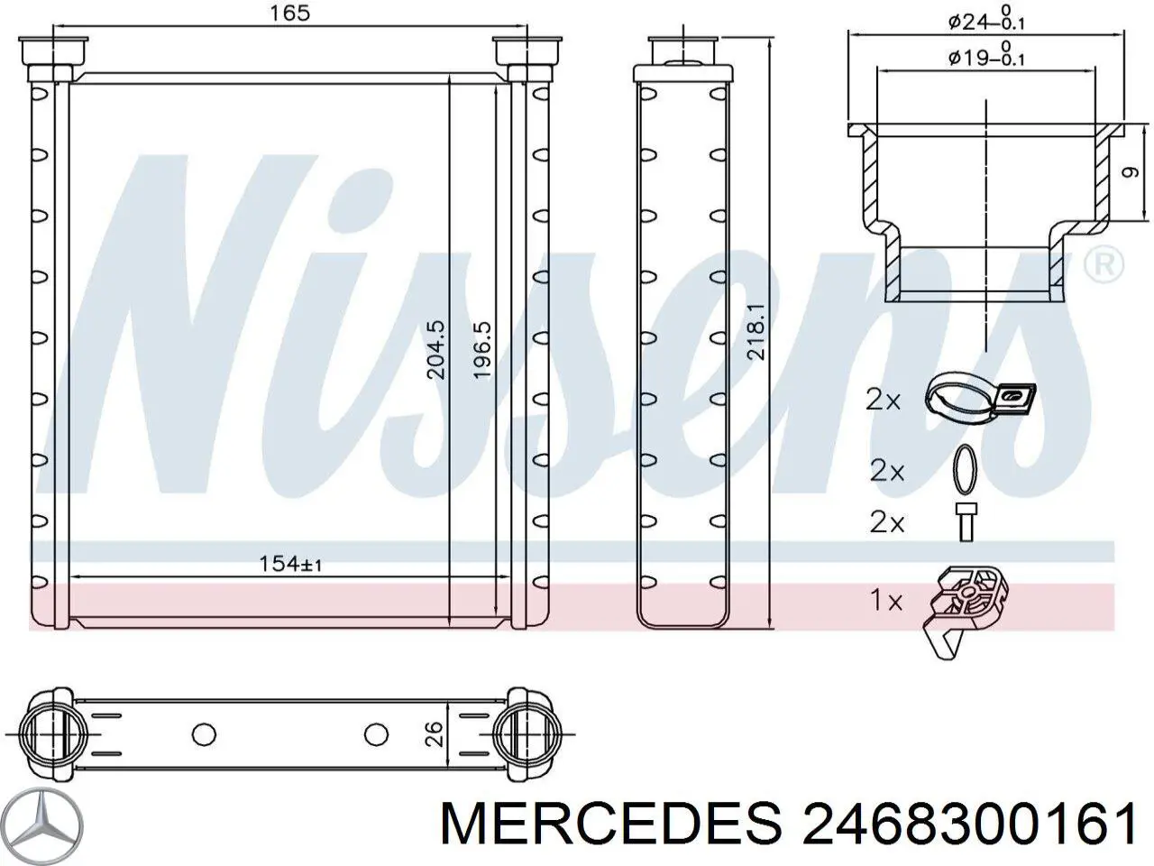 Comprar 2468300161 Mercedes Radiador calefacción