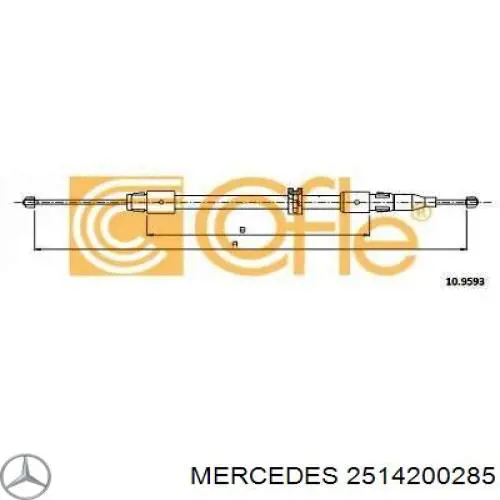 2514200285 Mercedes cable de freno de mano trasero derecho/izquierdo