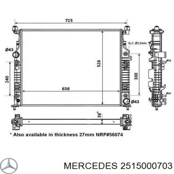 Comprar 2515000703 Mercedes Radiador de auto