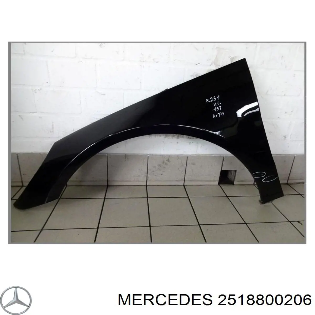 2518800206 Mercedes guardabarros delantero derecho