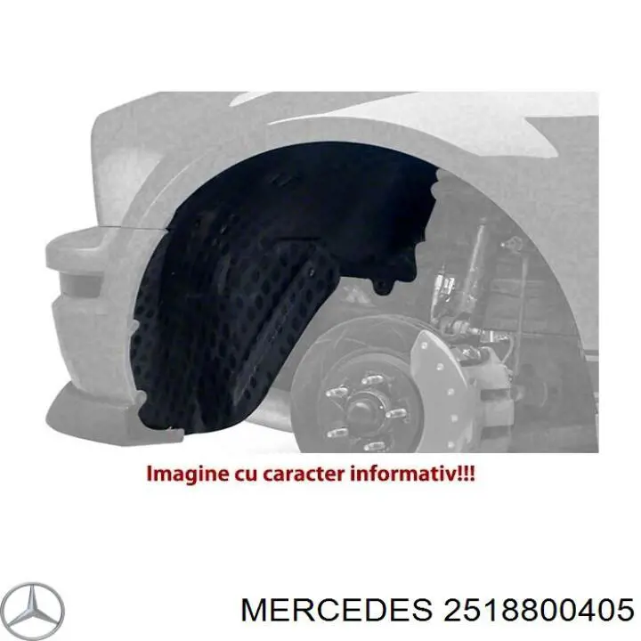 Guardabarros interior delantero derecho, aleta delantera Mercedes R (W251)