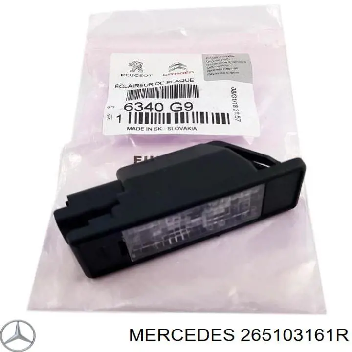 265103161R Mercedes cubierta, piloto de matrícula