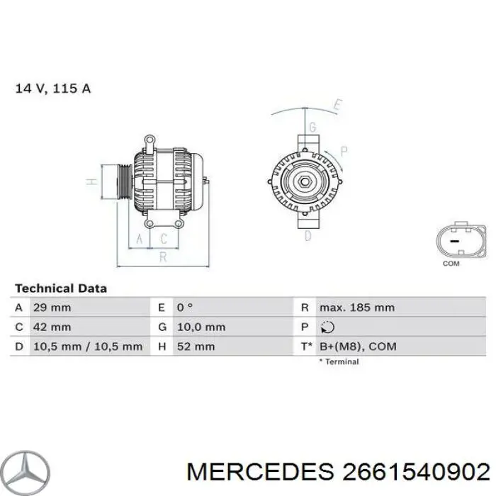 2661540902 Mercedes alternador