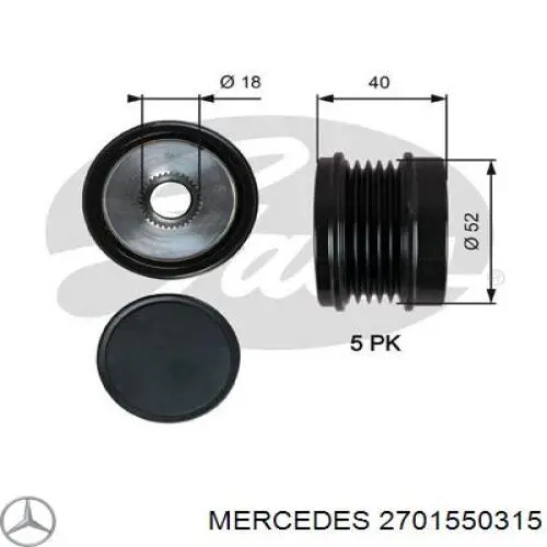 Comprar 2701550315 Mercedes Rueda libre del alternador
