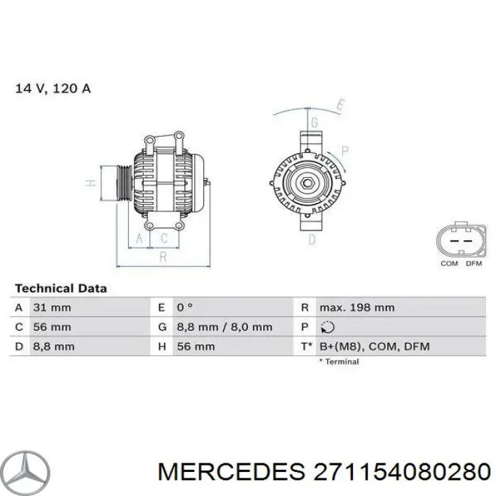 271154080280 Mercedes alternador