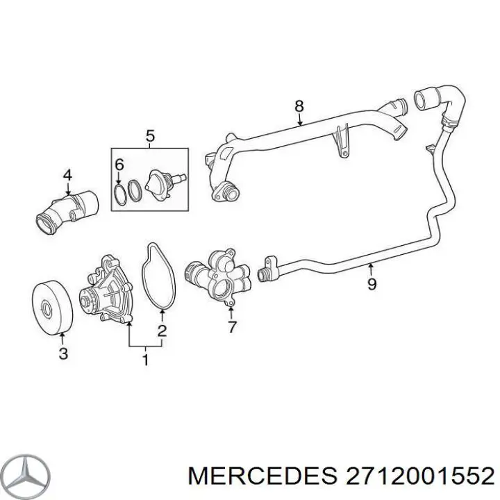 2712001552 Mercedes manguera (conducto del sistema de refrigeración)