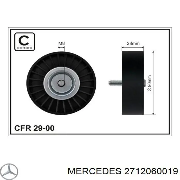 Polea inversión/guía, correa auxiliar servicios Mercedes 2712060019 precio, desde 16,17 EUR