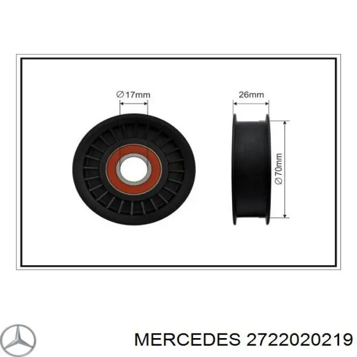 2722020219 Mercedes polea inversión / guía, correa poli v