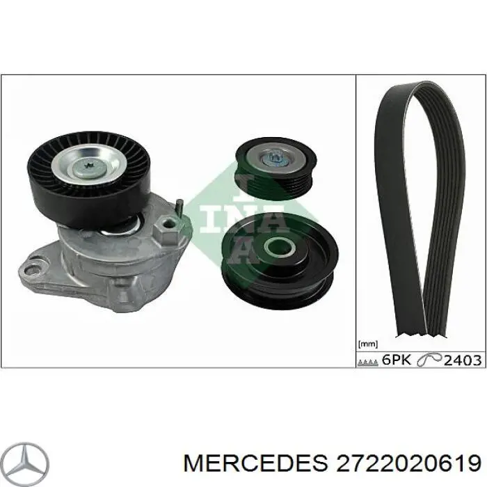2722020619 Mercedes polea inversión / guía, correa poli v
