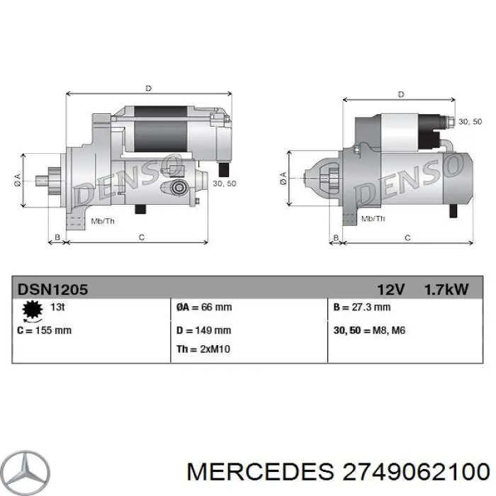 2749062100 Mercedes motor de arranque