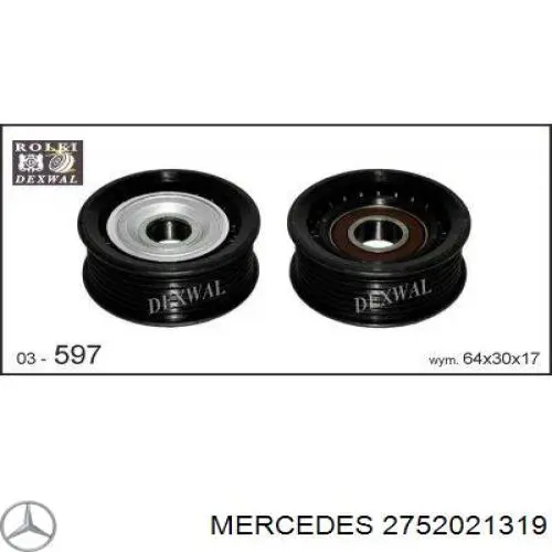 2752021319 Mercedes polea inversión / guía, correa poli v