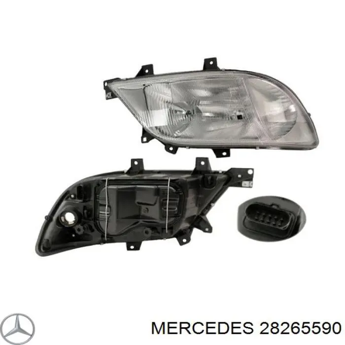 28265590 Mercedes cristal de faro derecho