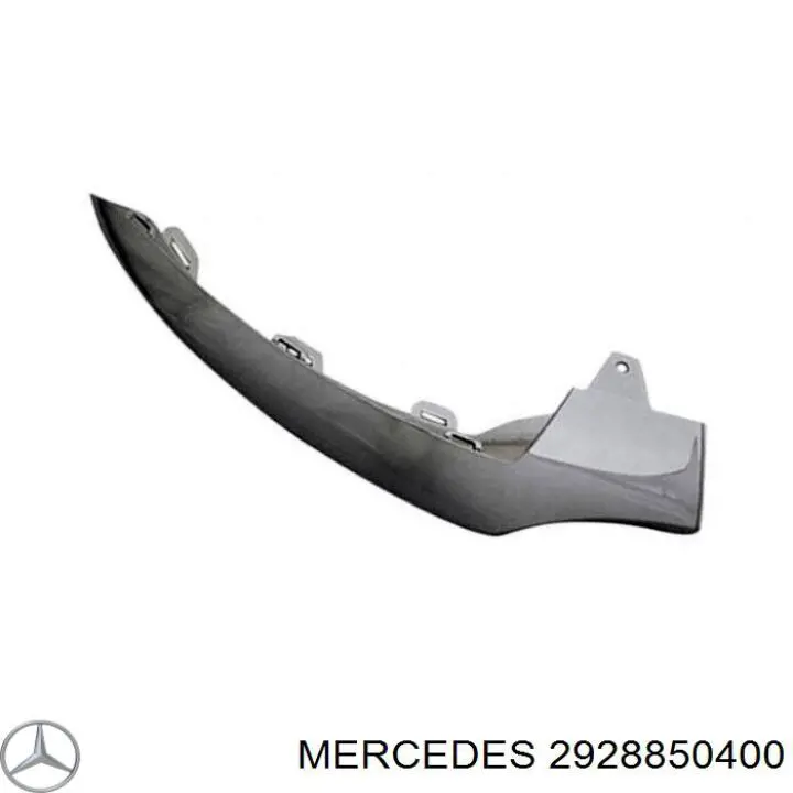 2928850400 Mercedes listón embellecedor/protector, parachoques delantero derecho
