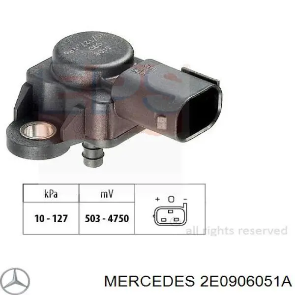 2E0906051A Mercedes sensor de presion del colector de admision