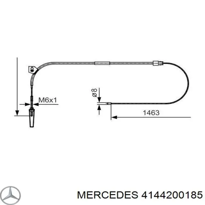 4144200185 Mercedes cable de freno de mano delantero