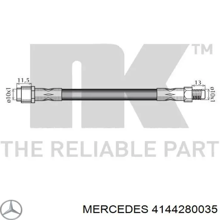 4144280035 Mercedes latiguillo de freno delantero