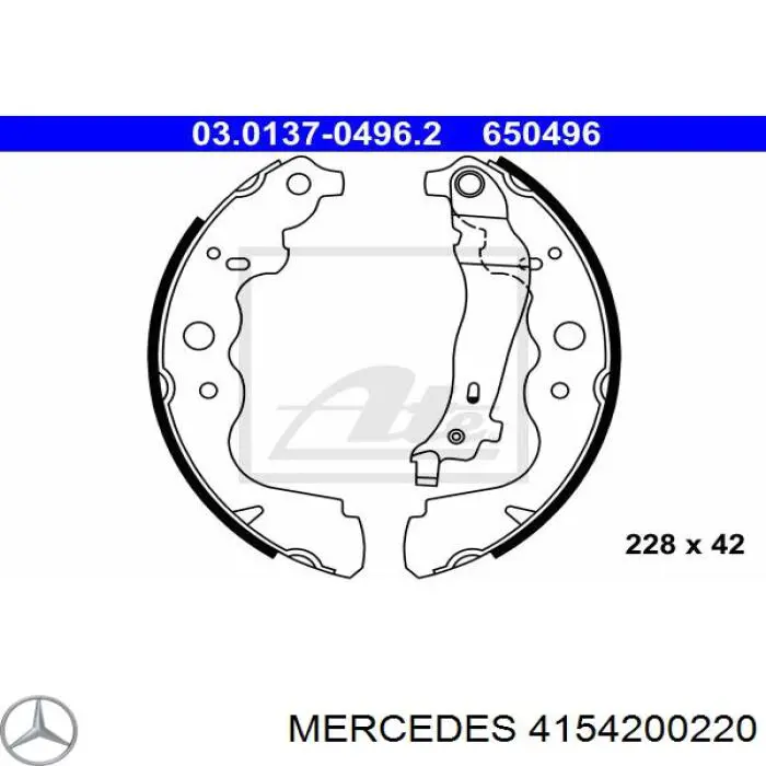 4154200220 Mercedes zapatas de frenos de tambor traseras