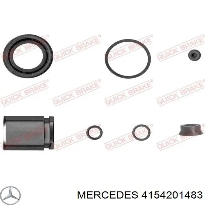 4154201483 Mercedes pinza de freno trasera izquierda