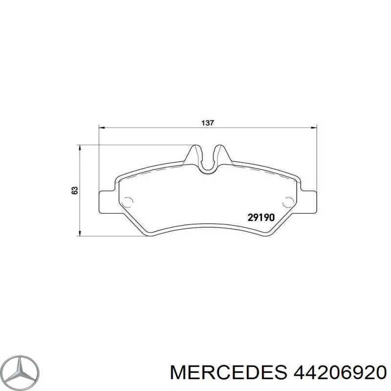 44206920 Mercedes pastillas de freno traseras