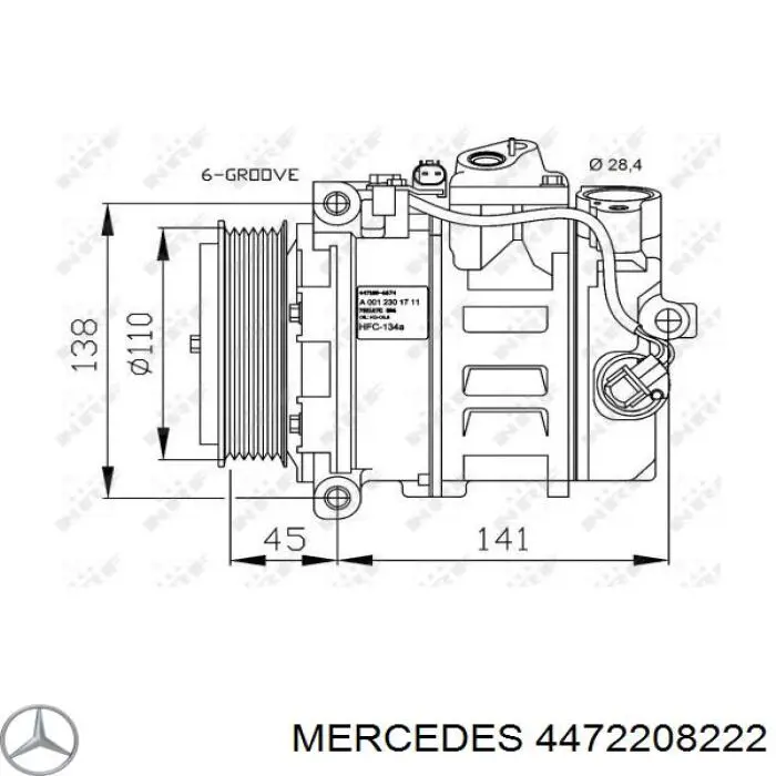 4472208222 Mercedes Compresor climatizador