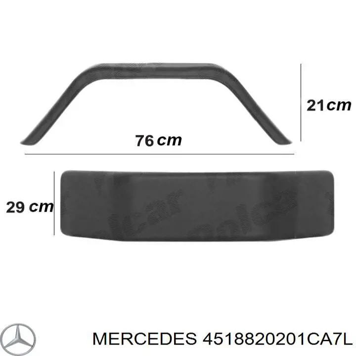 4518820201CA7L Mercedes parachoques trasero, parte derecha