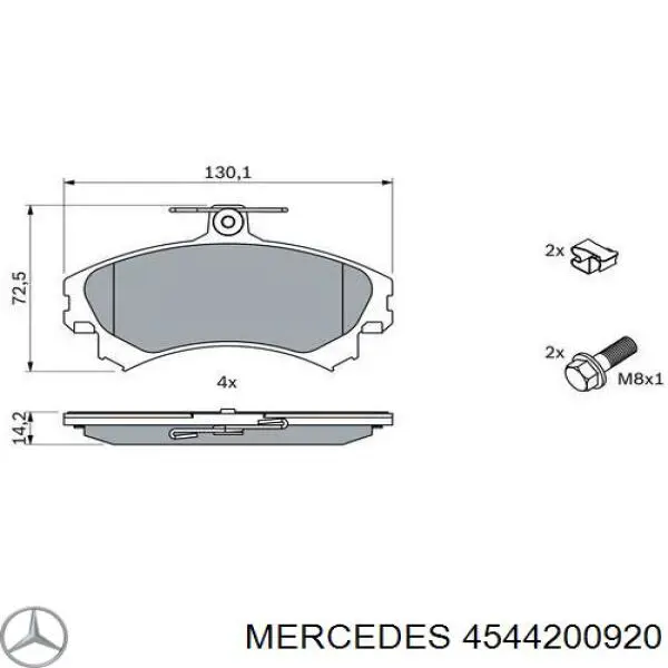 4544200920 Mercedes pastillas de freno delanteras