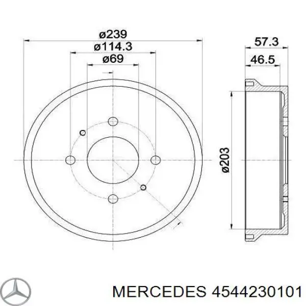 4544230101 Mercedes freno de tambor trasero