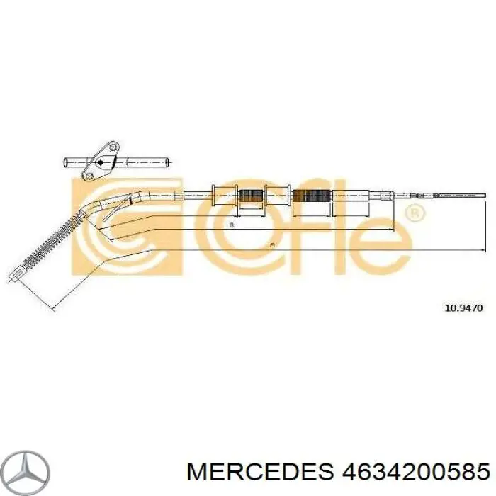 4634200585 Mercedes cable de freno de mano trasero izquierdo