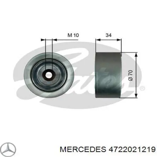Polea inversión / guía, correa poli V A4722021119 Mercedes