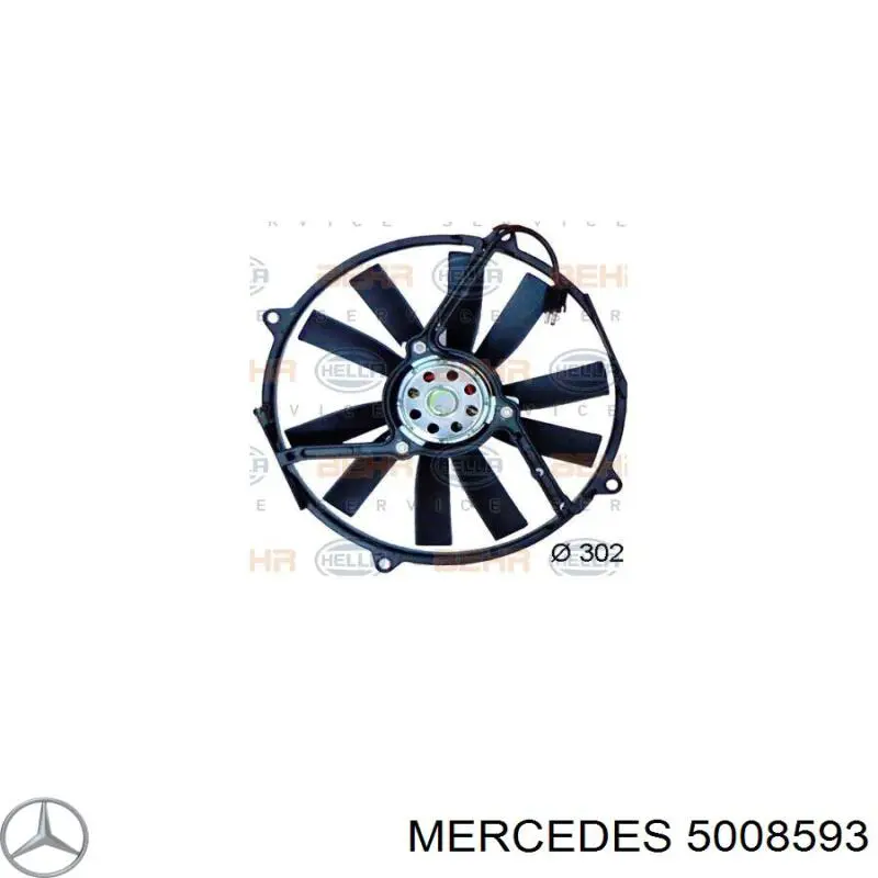 5008593 Mercedes ventilador (rodete +motor refrigeración del motor con electromotor derecho)