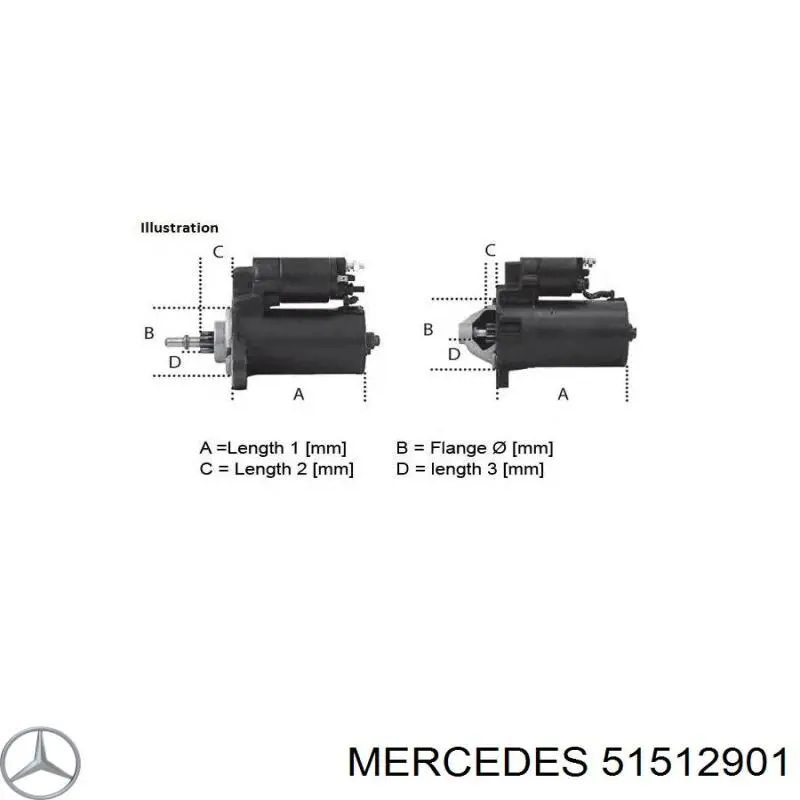 51512901 Mercedes motor de arranque