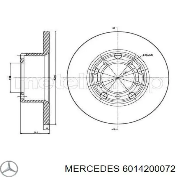 6014200072 Mercedes disco de freno delantero