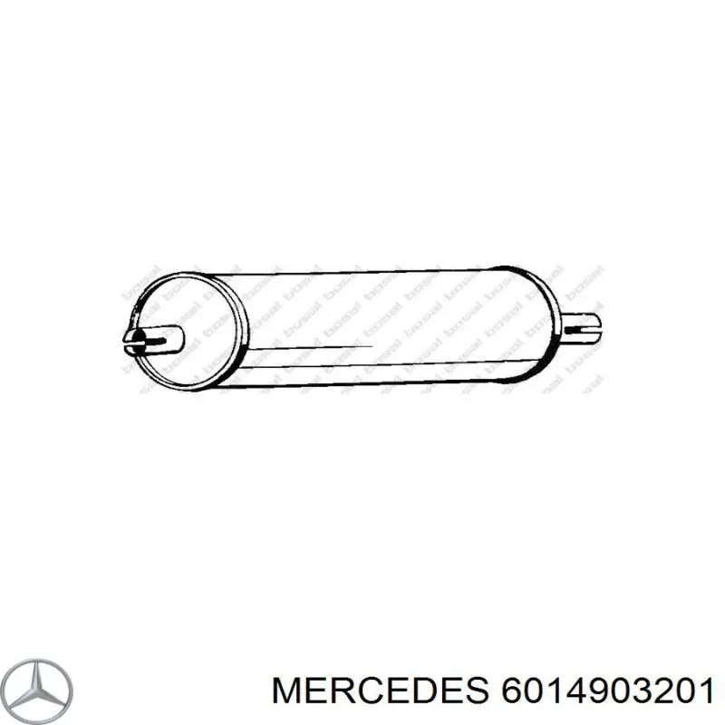 A6014903601 Mercedes silenciador del medio