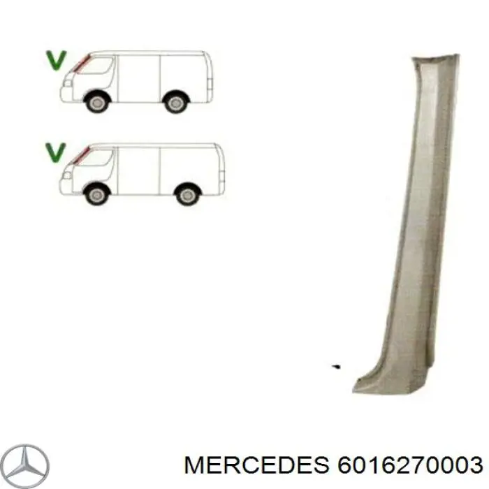 6016270003 Mercedes rejilla de limpiaparabrisas