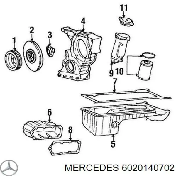 R6020140702 Mercedes cárter de aceite