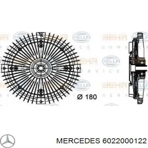 6022000122 Mercedes embrague, ventilador del radiador