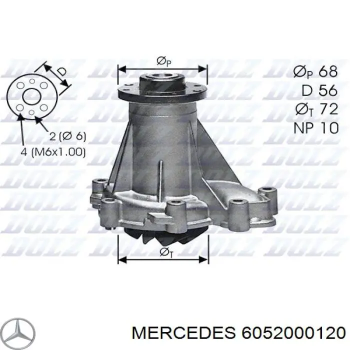 6052000120 Mercedes bomba de agua